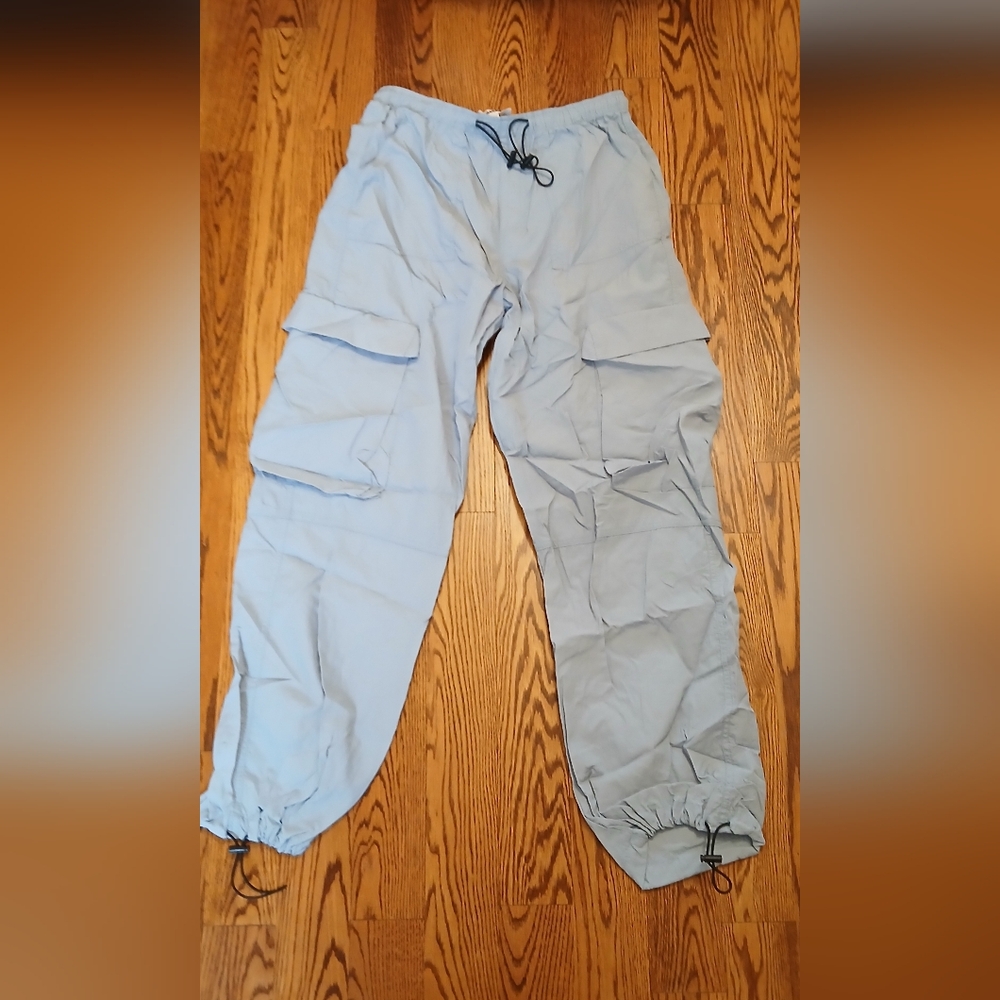 Garage Sky Blue Parachute Pants. Oversize.